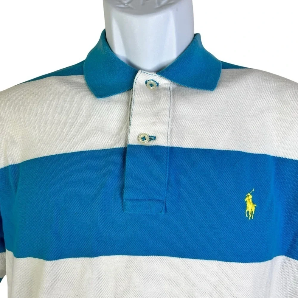 Polo by Ralph Lauren Blue and White Striped Men's Shirt size M